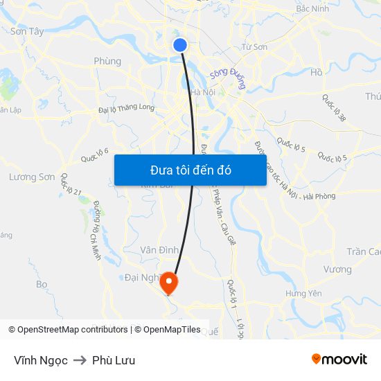 Vĩnh Ngọc to Phù Lưu map