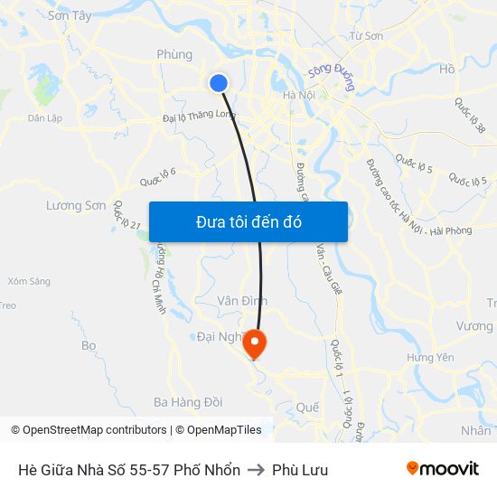 Hè Giữa Nhà Số 55-57 Phố Nhổn to Phù Lưu map