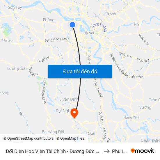 Đối Diện Học Viện Tài Chính - Đường Đức Thắng to Phù Lưu map