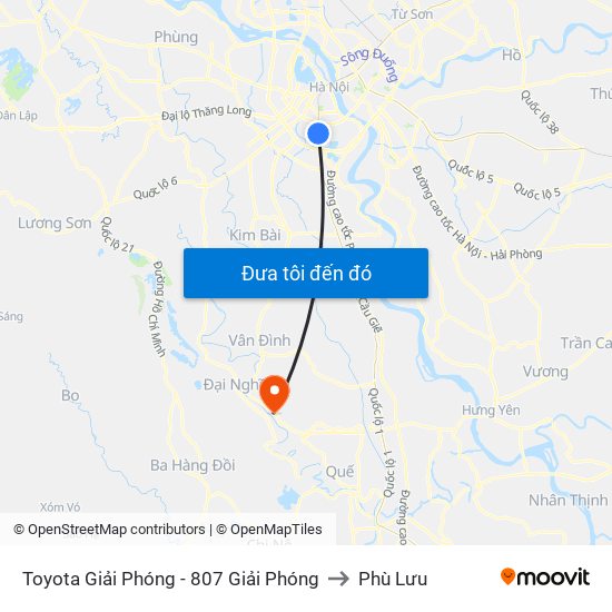 Toyota Giải Phóng - 807 Giải Phóng to Phù Lưu map