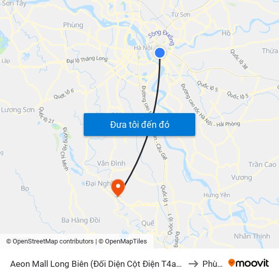 Aeon Mall Long Biên (Đối Diện Cột Điện T4a/2a-B Đường Cổ Linh) to Phù Lưu map