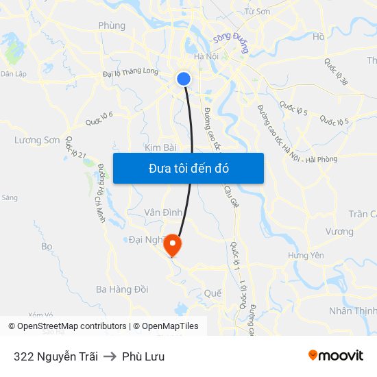 322 Nguyễn Trãi to Phù Lưu map