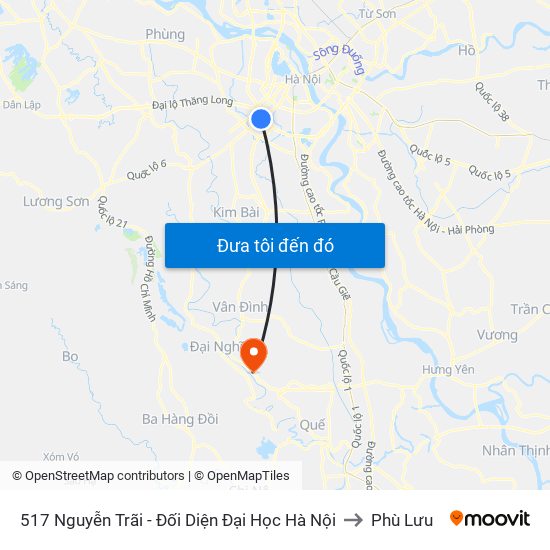 517 Nguyễn Trãi - Đối Diện Đại Học Hà Nội to Phù Lưu map