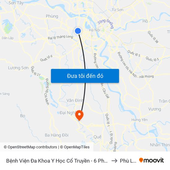 Công Ty Miwon - Phạm Hùng to Phù Lưu map