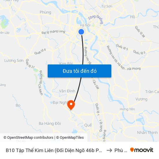 B10 Tập Thể Kim Liên (Đối Diện Ngõ 46b Phạm Ngọc Thạch) to Phù Lưu map