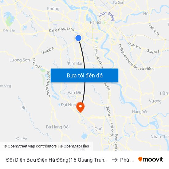 Đối Diện Bưu Điện Hà Đông(15 Quang Trung Hà Đông) to Phù Lưu map