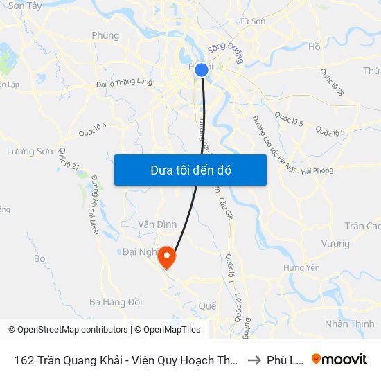 162 Trần Quang Khải - Viện Quy Hoạch Thủy Lợi to Phù Lưu map