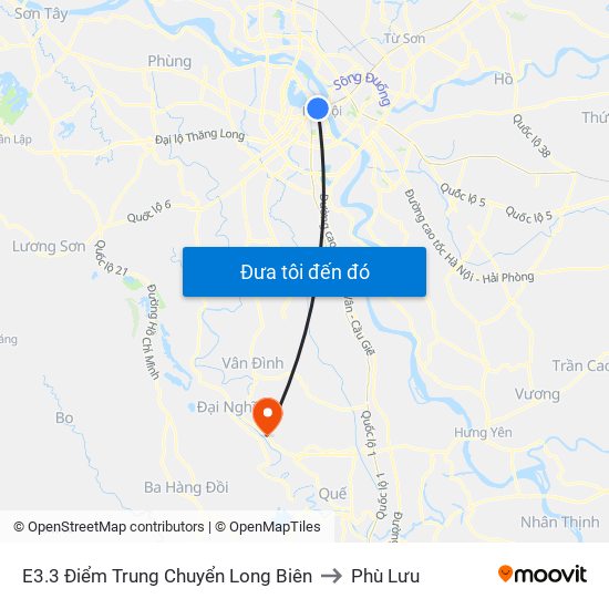 E3.3 Điểm Trung Chuyển Long Biên to Phù Lưu map