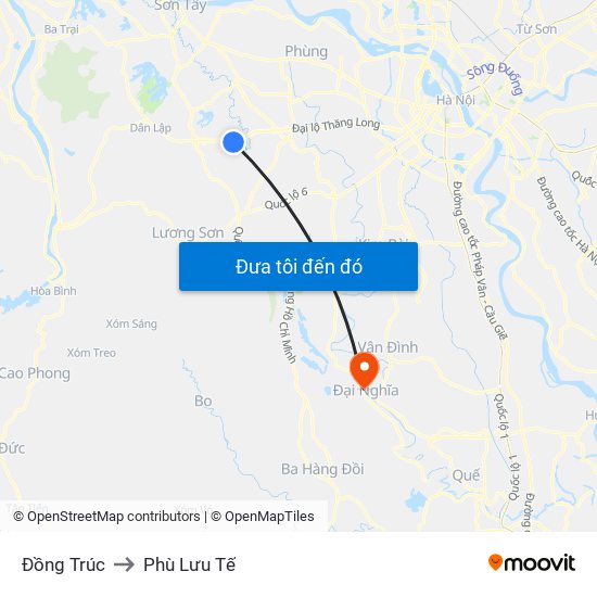 Đồng Trúc to Phù Lưu Tế map