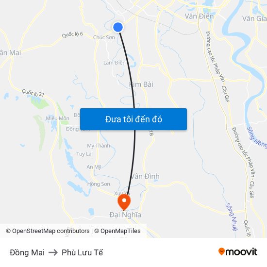 Đồng Mai to Phù Lưu Tế map