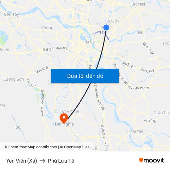 Yên Viên (Xã) to Phù Lưu Tế map