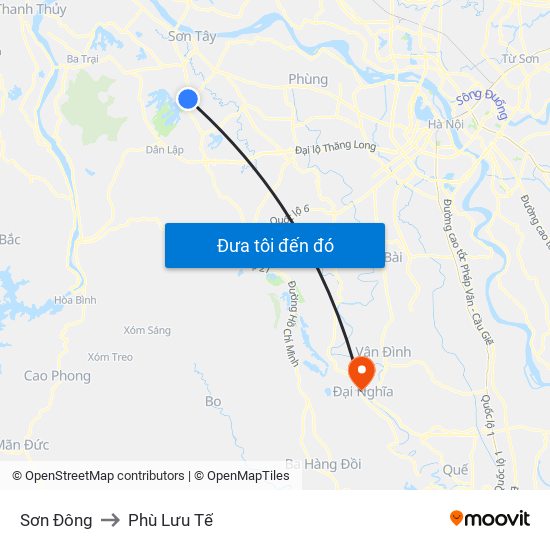 Sơn Đông to Phù Lưu Tế map