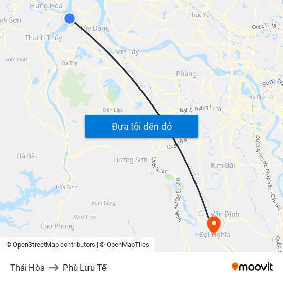 Thái Hòa to Phù Lưu Tế map