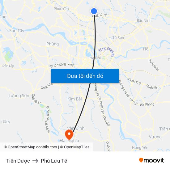 Tiên Dược to Phù Lưu Tế map