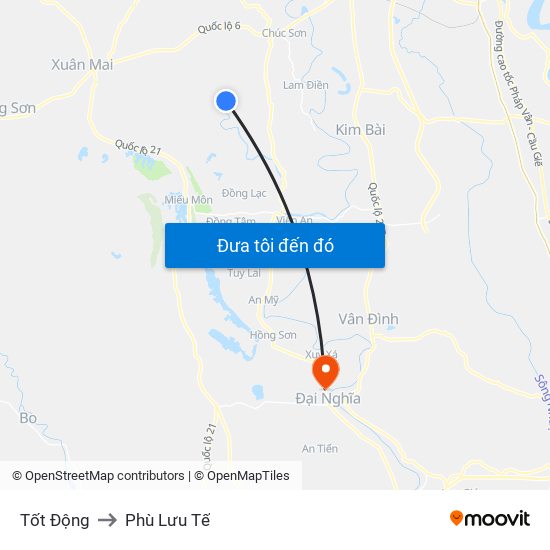 Tốt Động to Phù Lưu Tế map