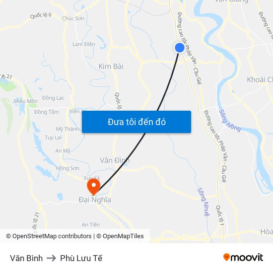 Văn Bình to Phù Lưu Tế map