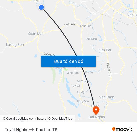 Tuyết Nghĩa to Phù Lưu Tế map