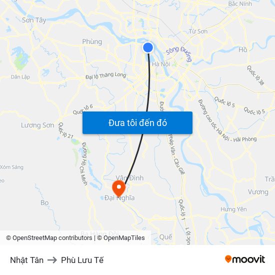 Nhật Tân to Phù Lưu Tế map