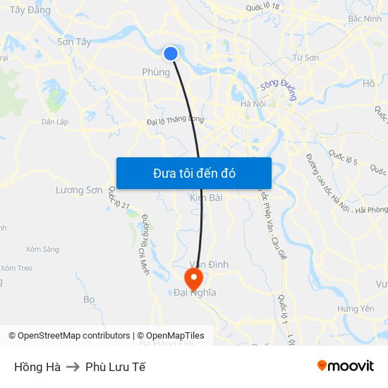 Hồng Hà to Phù Lưu Tế map