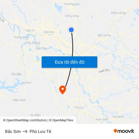 Bắc Sơn to Phù Lưu Tế map