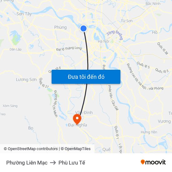 Phường Liên Mạc to Phù Lưu Tế map