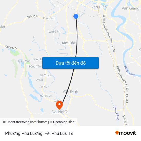 Phường Phú Lương to Phù Lưu Tế map