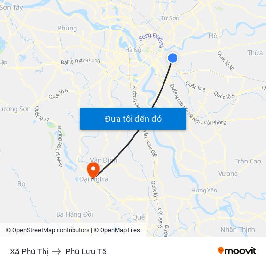 Xã Phú Thị to Phù Lưu Tế map