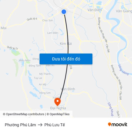 Phường Phú Lãm to Phù Lưu Tế map