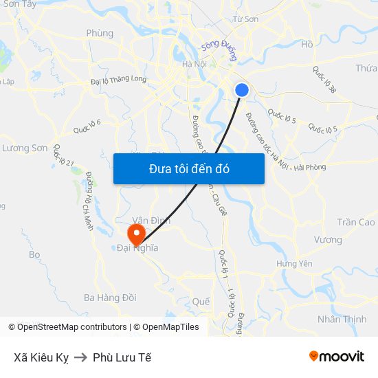 Xã Kiêu Kỵ to Phù Lưu Tế map