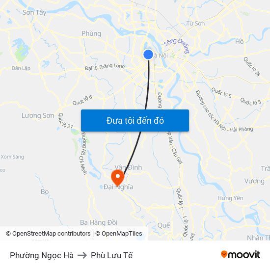 Phường Ngọc Hà to Phù Lưu Tế map