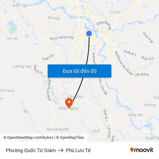 Phường Quốc Tử Giám to Phù Lưu Tế map