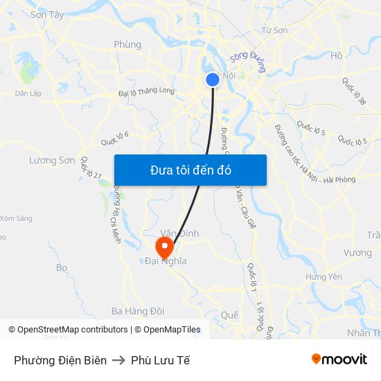Phường Điện Biên to Phù Lưu Tế map