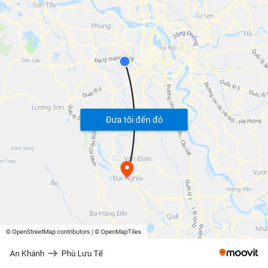 An Khánh to Phù Lưu Tế map