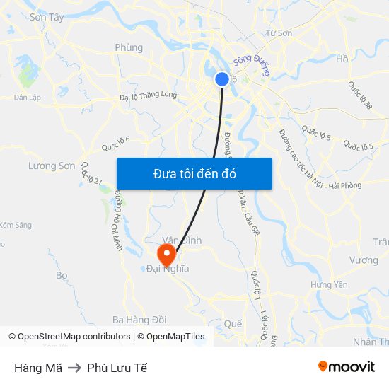 Hàng Mã to Phù Lưu Tế map