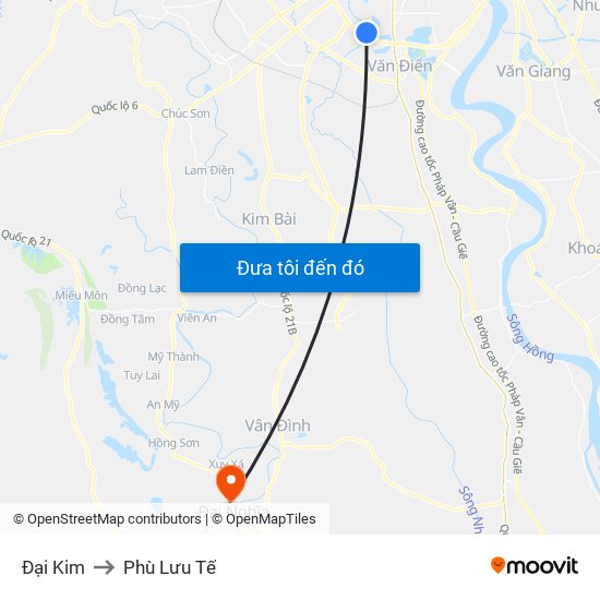 Đại Kim to Phù Lưu Tế map