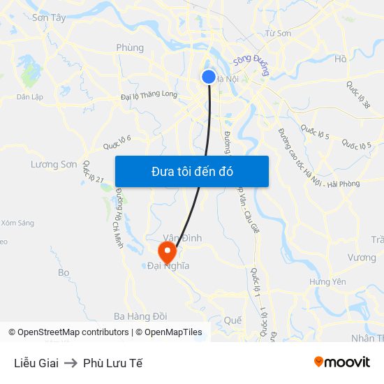 Liễu Giai to Phù Lưu Tế map