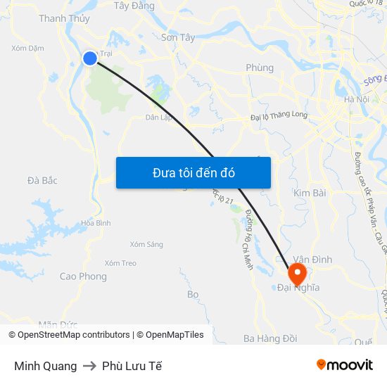 Minh Quang to Phù Lưu Tế map