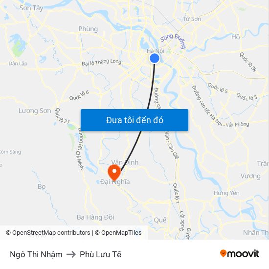 Ngô Thì Nhậm to Phù Lưu Tế map