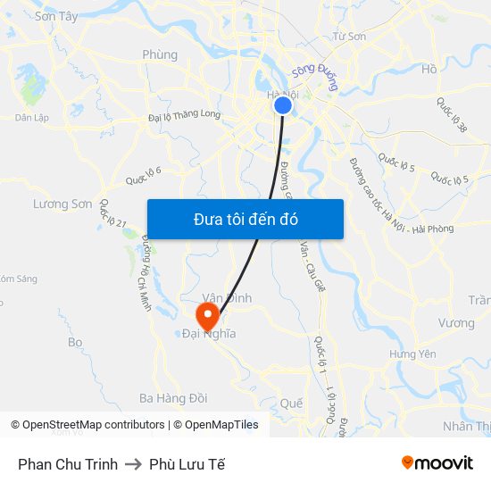 Phan Chu Trinh to Phù Lưu Tế map