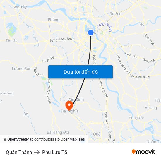 Quán Thánh to Phù Lưu Tế map