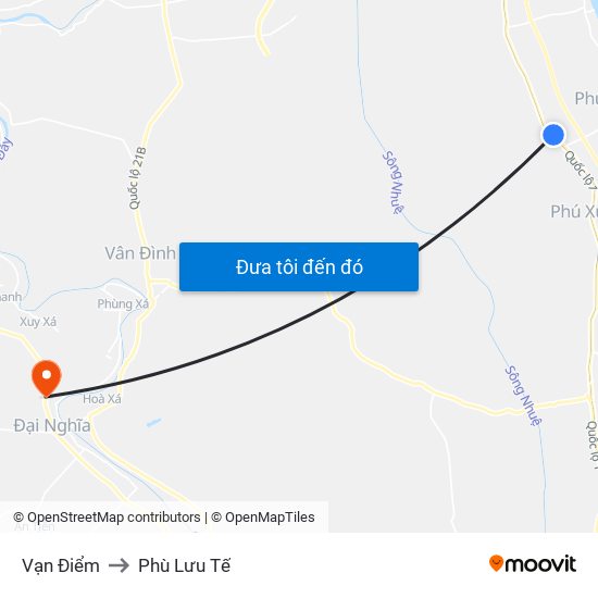 Vạn Điểm to Phù Lưu Tế map