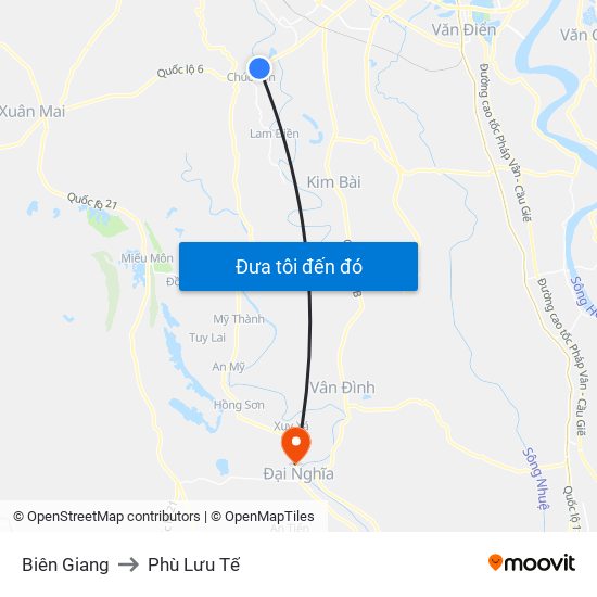 Biên Giang to Phù Lưu Tế map