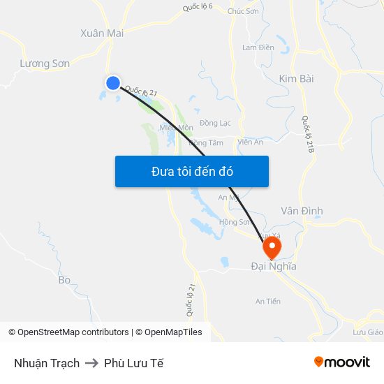 Nhuận Trạch to Phù Lưu Tế map