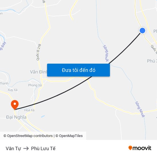 Văn Tự to Phù Lưu Tế map