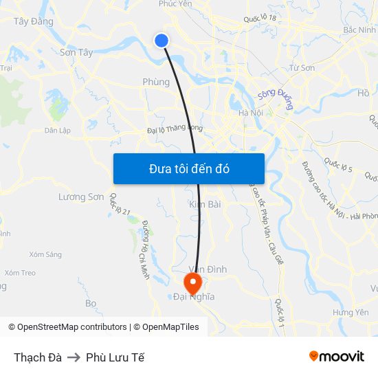 Thạch Đà to Phù Lưu Tế map