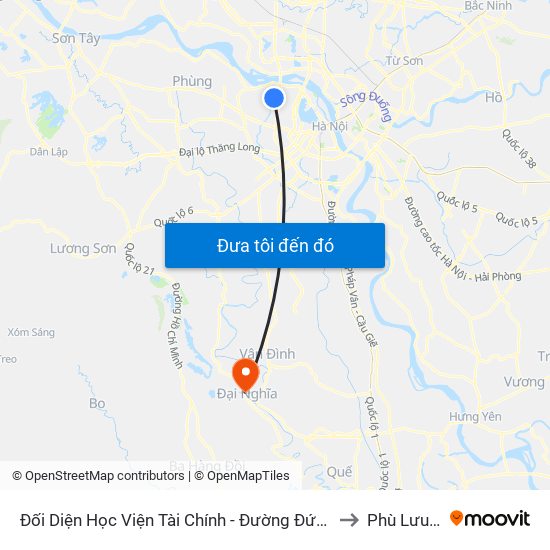 Đối Diện Học Viện Tài Chính - Đường Đức Thắng to Phù Lưu Tế map