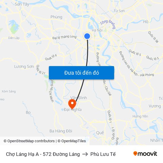 Chợ Láng Hạ A - 572 Đường Láng to Phù Lưu Tế map