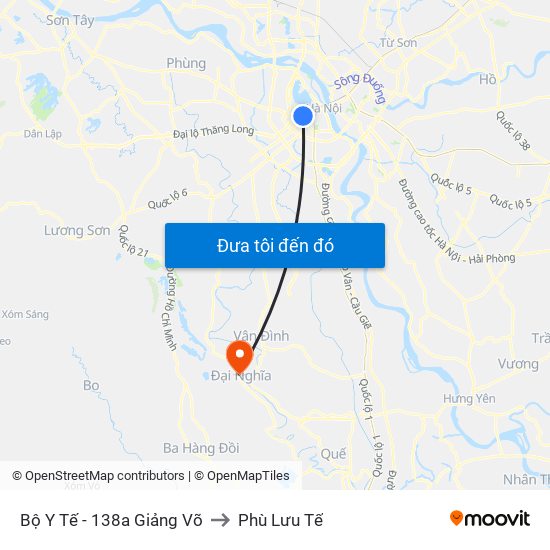 Bộ Y Tế - 138a Giảng Võ to Phù Lưu Tế map