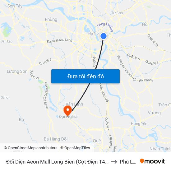 Đối Diện Aeon Mall Long Biên (Cột Điện T4a/2a-B Đường Cổ Linh) to Phù Lưu Tế map