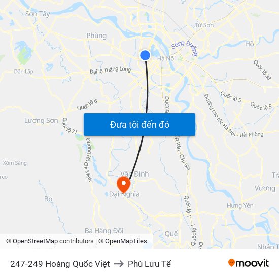 247-249 Hoàng Quốc Việt to Phù Lưu Tế map